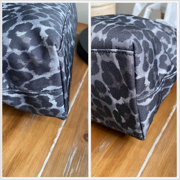 Coach NWT Signature Stripe Ocelot Tote Canvas Gray Black - Picture 10 of 15